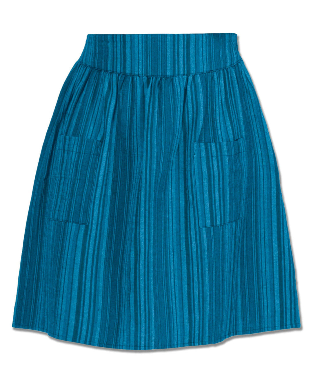 Striped Hippie Skirt w Elastic Waist - Blue Dream