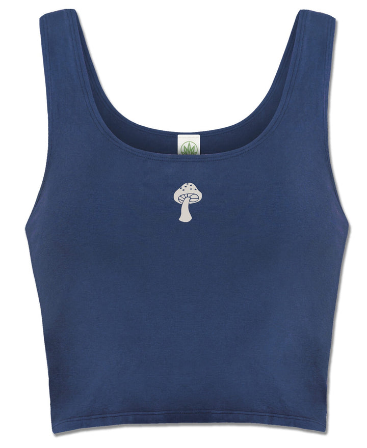 Mini Mushroom Organic Cropped Tank Top