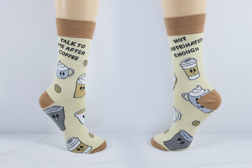 Not Caffeinated Enough Coffee Socks - When You Need a Kick in the Pants (and Feet!)