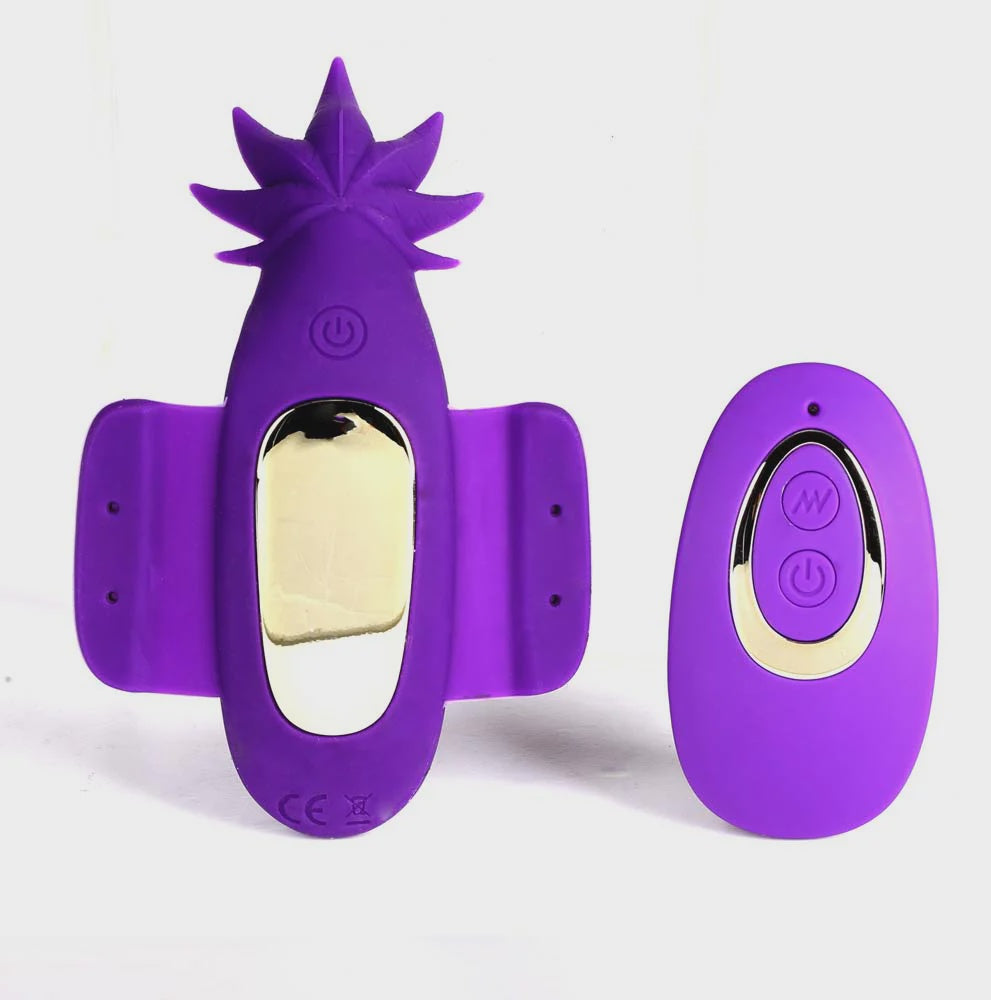 Sativa 10-Function Remote Control Panty Vibrator Purple 420 Series
