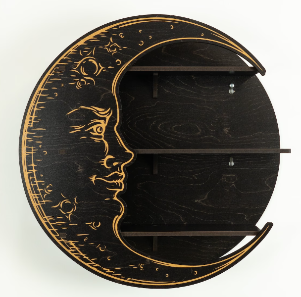 Standish House - 10" Wooden Moon Face Shelf