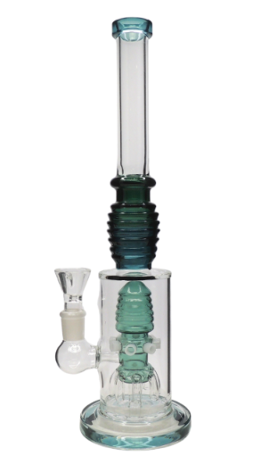 14" Ribbed Perc Water Pipe