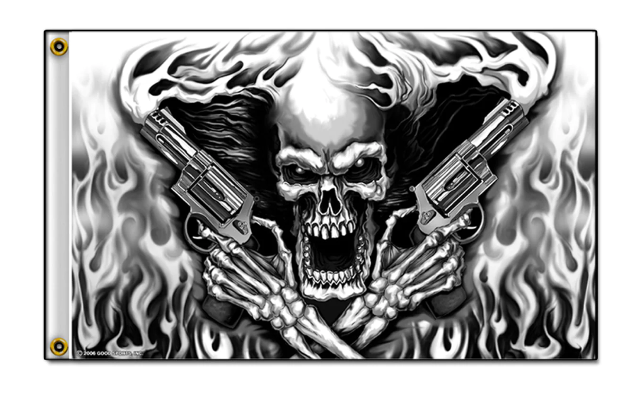 Hot Leathers Assassin Skull Flag