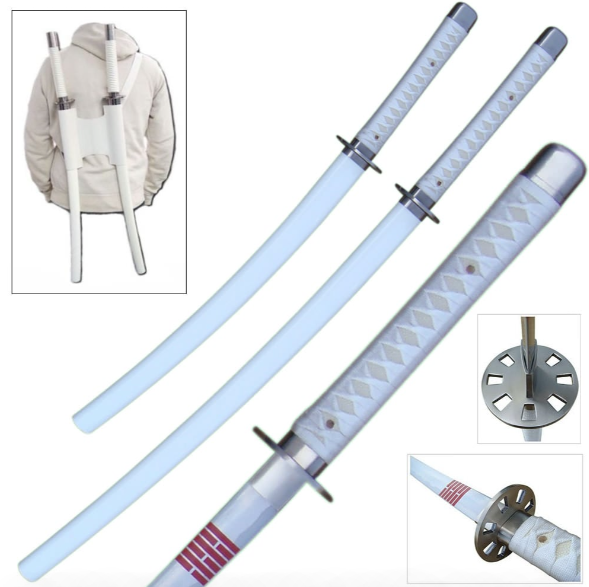 Full Tang Carbon Steel Dual Swords w/Shoulder Holster