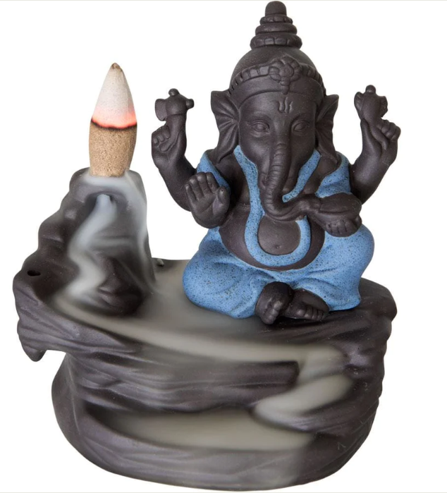 Ceramic Backflow Incense Burner - Ganesha