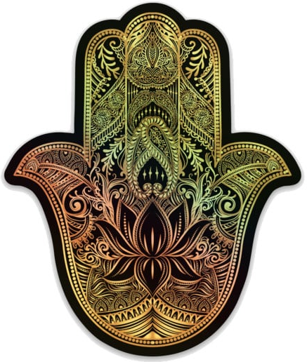 Gold Hamsa Hand Holographic Sticker 3.5"