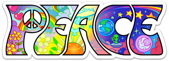 Peace Bumper Sticker 7" x 2.35"