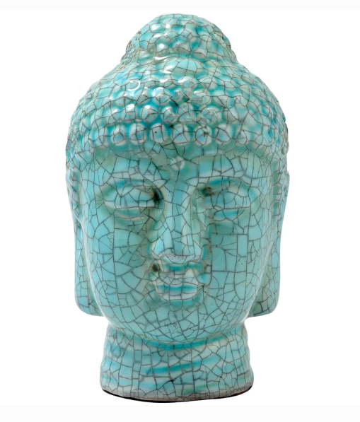 Crackle Buddha Head Statue