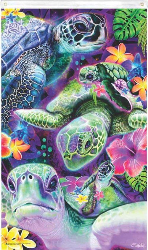 Fly Flags - Sea Turtles Black Light Flag