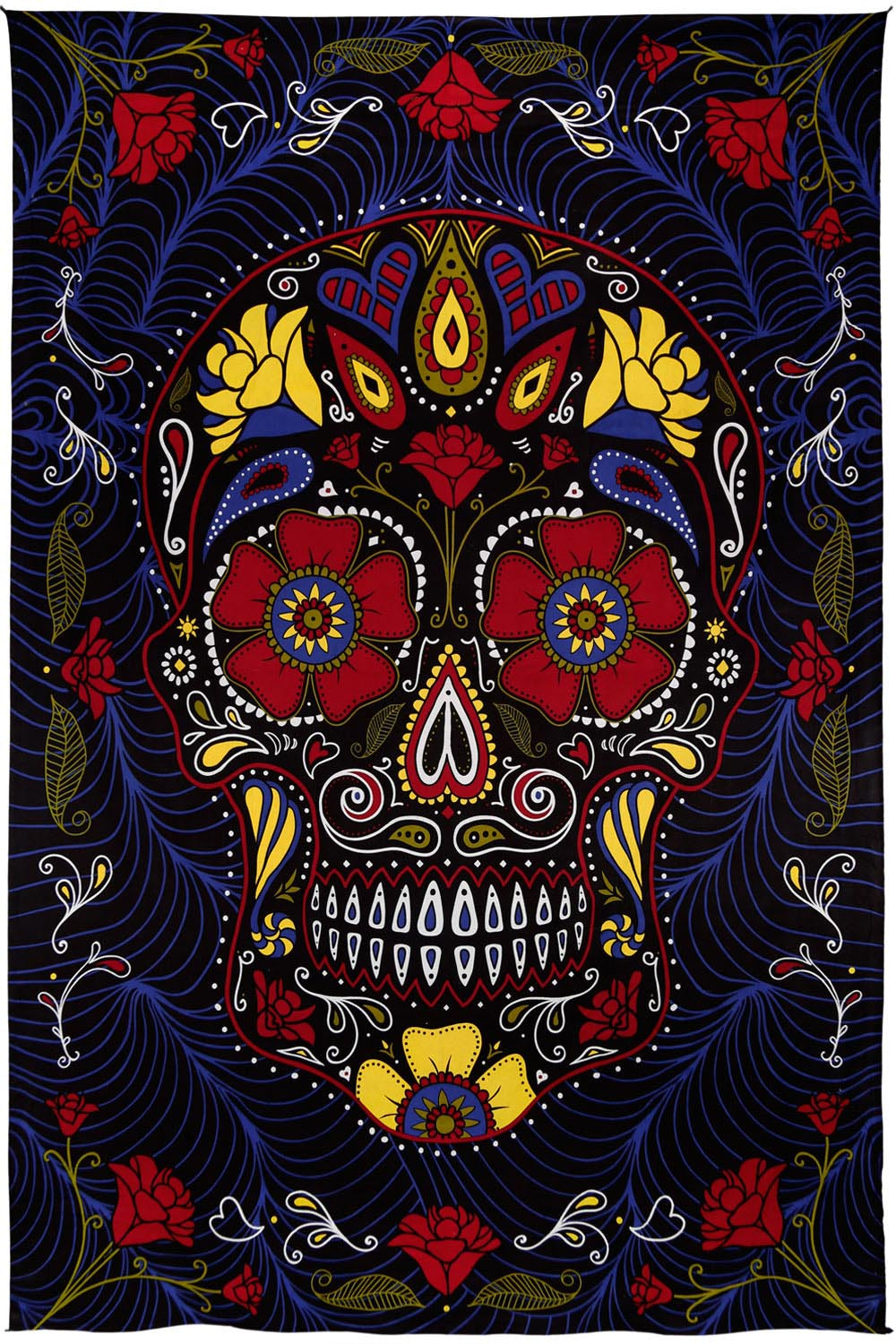 3D Sugar Skull Tapestry 60x90"