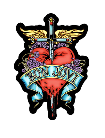 C&D - Bon Jovi Heart & Dagger Sticker