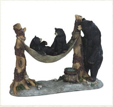 GSC - Bear Family on Hammock Statue