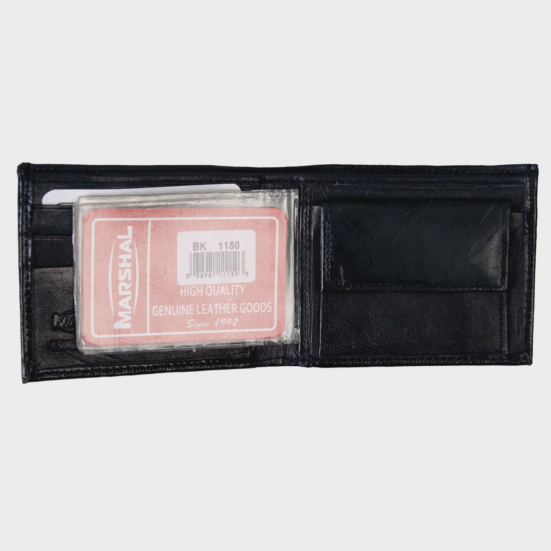 Hot Leathers Black Leather Bifold Wallet