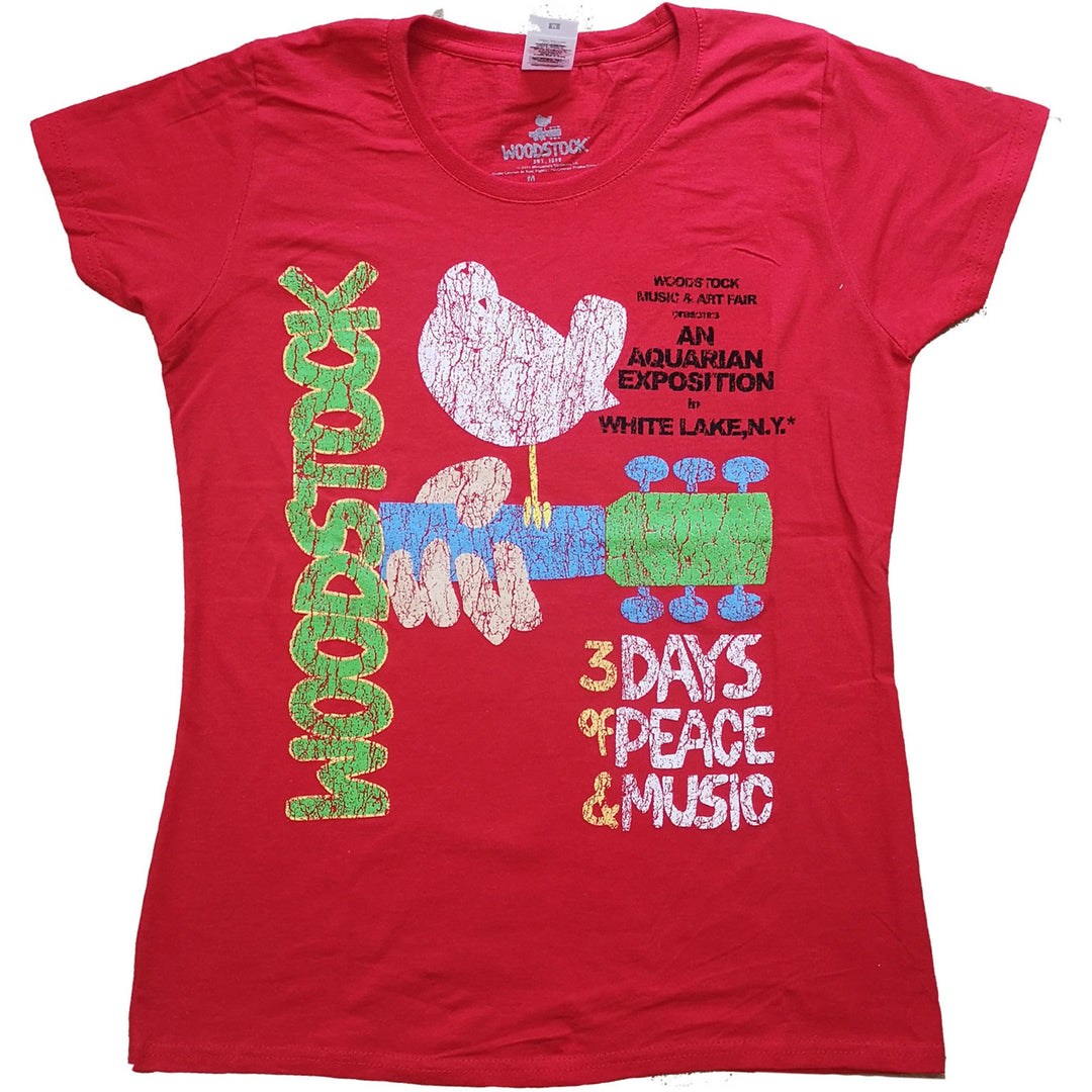 WOODSTOCK LADIES T-SHIRT: VINTAGE CLASSIC POSTER