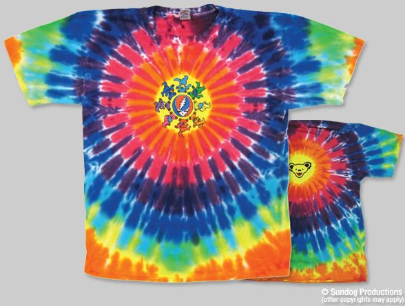 Sundog Grateful Dead Wood Bears Youth Tie Dyed T-Shirt Youth Small