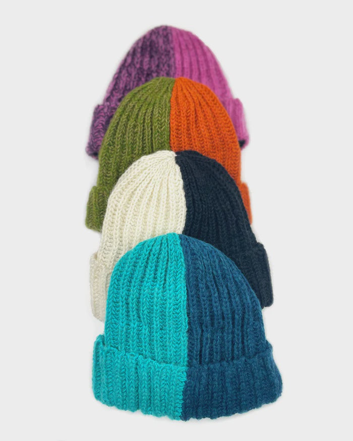 Zig Zag - Two Tone Fold Over Beanie