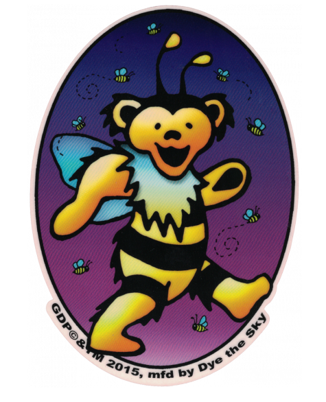 Dye the Sky - Dancing Bee Bear Grateful Dead Sticker