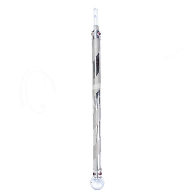 Oceanic - Silver Frosted Twist Crystal Quartz Healing Wand