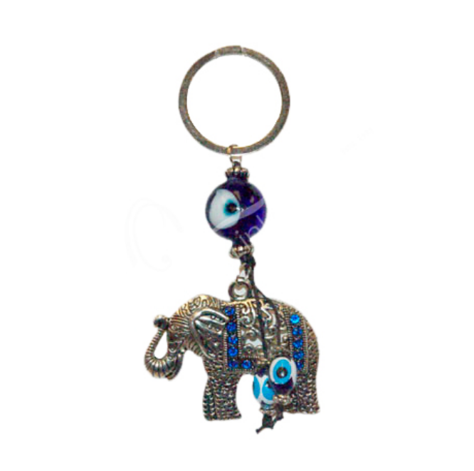 Oceanic - Evil Eye Elephant Keychain