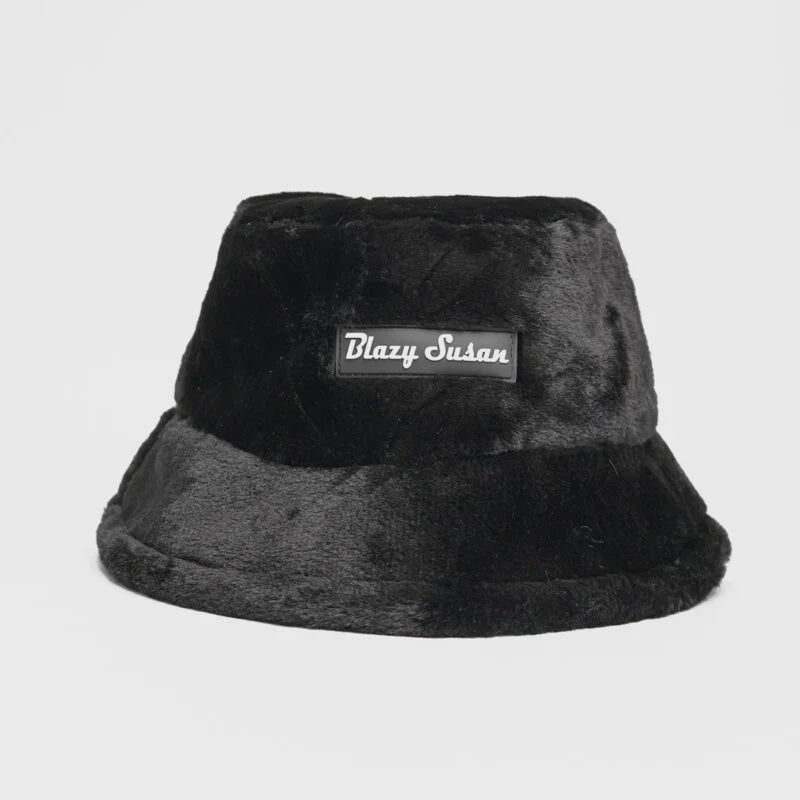 Blazy Susan Fuzzy Bucket Hat - Black