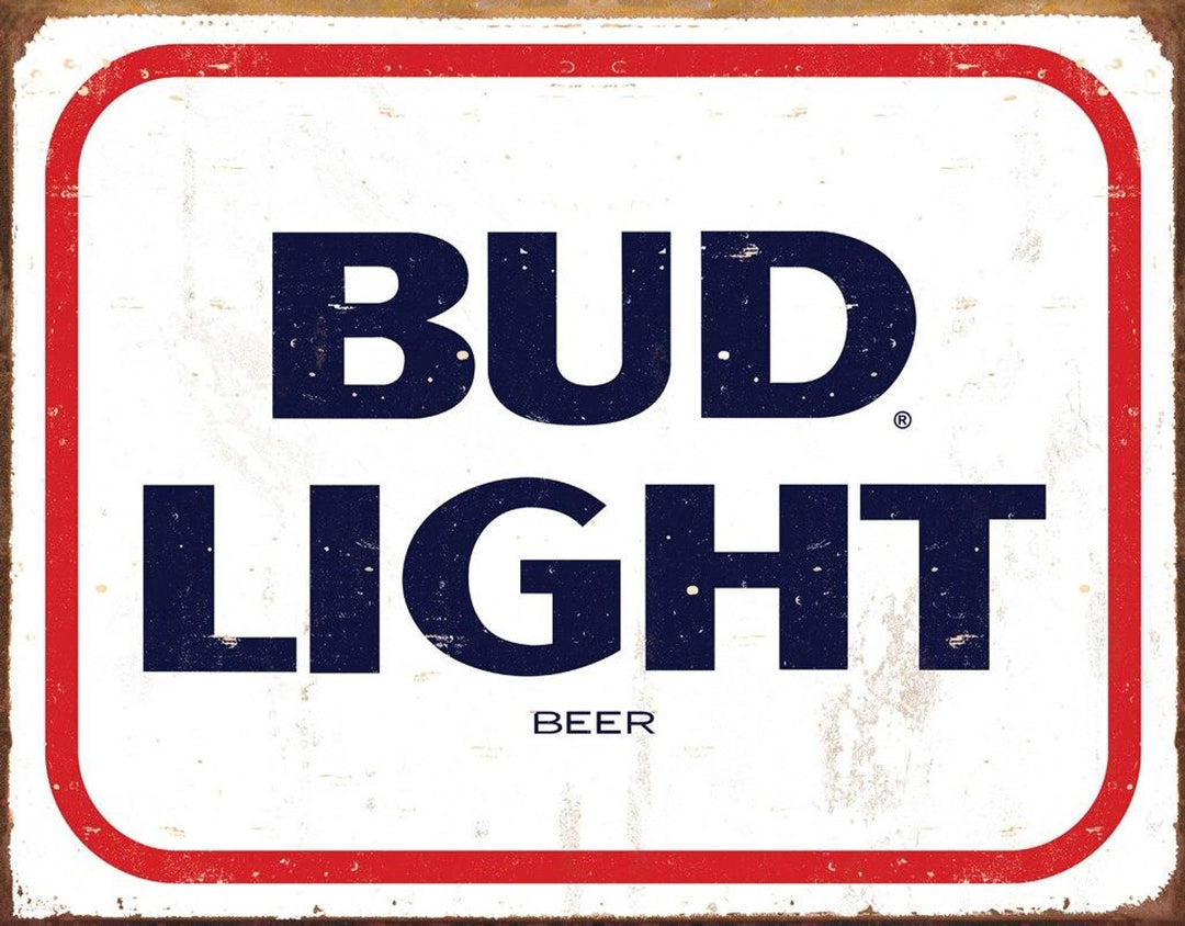 Bud Light Weathered Tin Sign