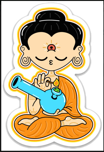 Buddha Bowl 3.2x2.15" Sticker