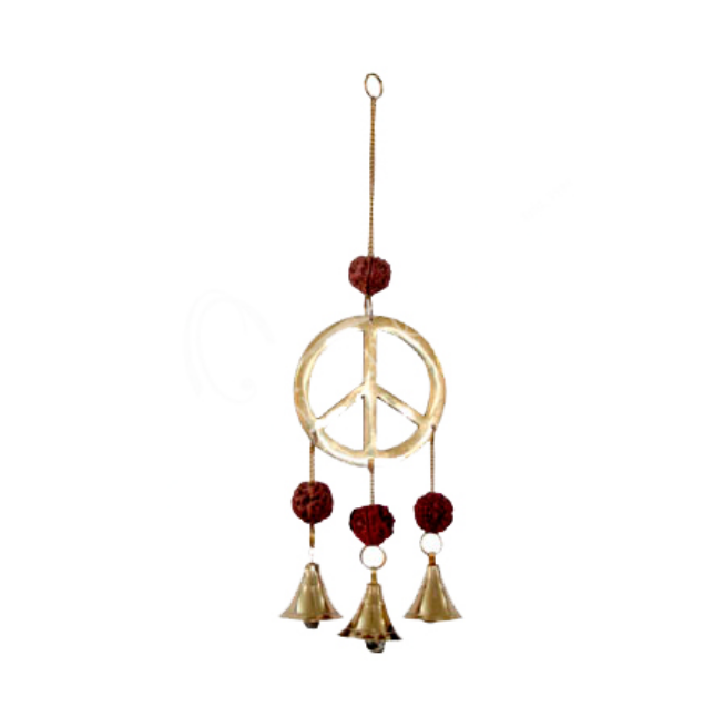 Oceanic - Hanging Peace Sign w/Rudraksha and Bells