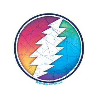 Dye the Sky - Lightning Bolt in Rainbow Circle Sticker