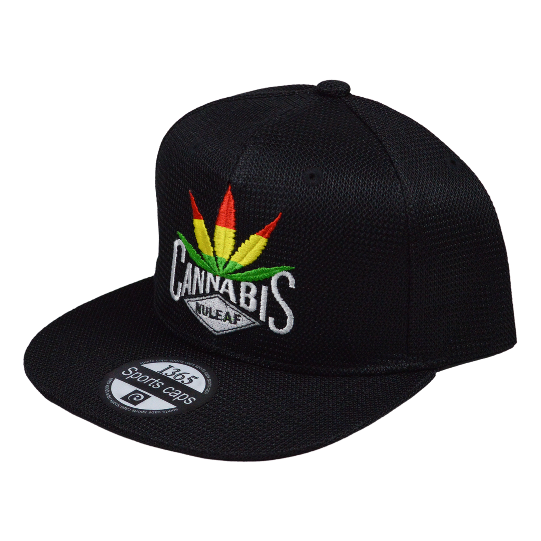 Rasta Leaf Flat Bill Snapback - Cannabis Nuleaf