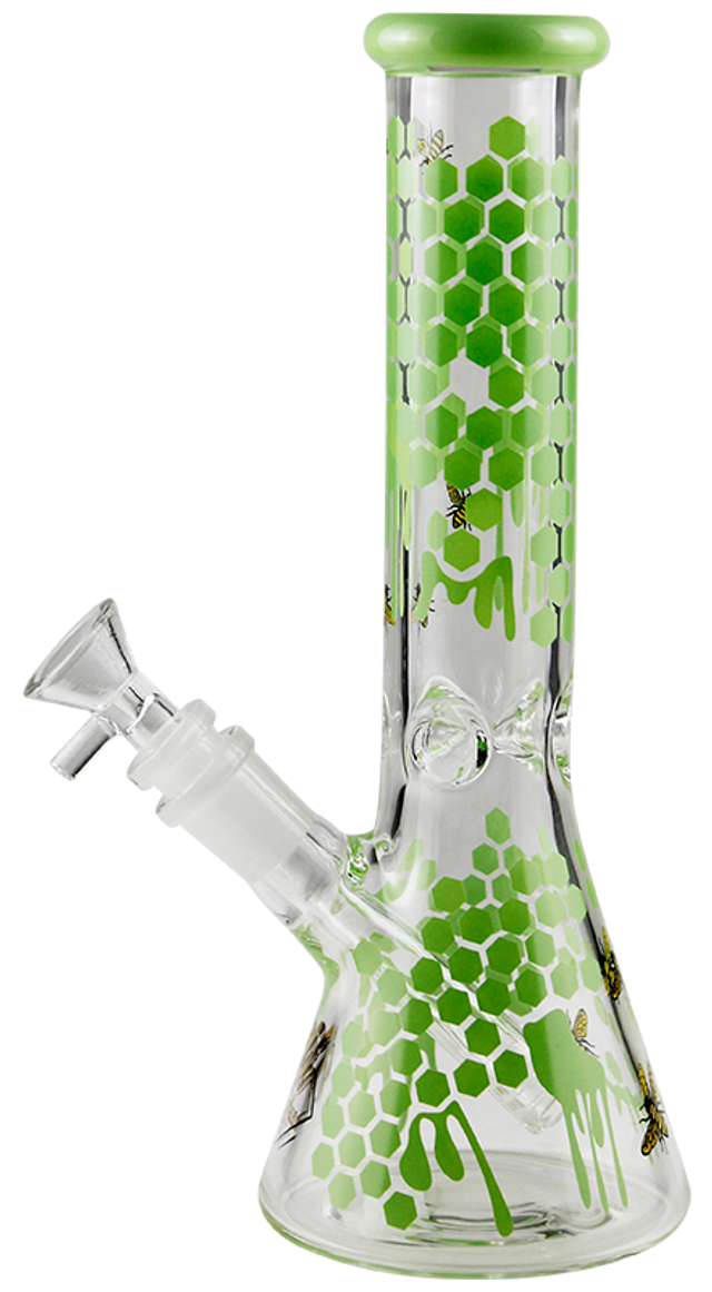 Skeye - Gili Glass 10" Beaker Honeycomb Design w/ Ice Pinch Water Pipe