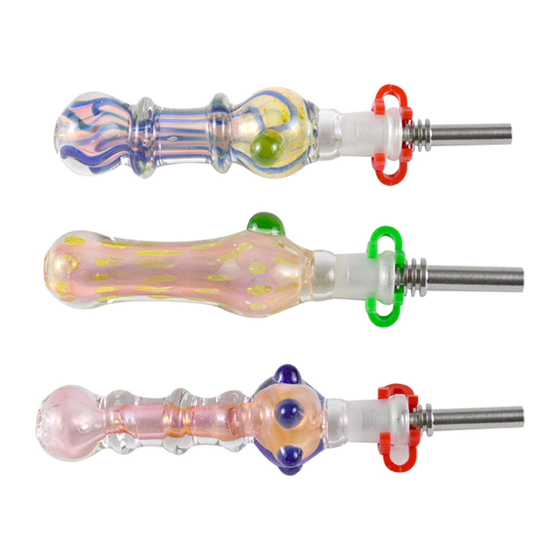 Glass 10mm Honey Collector Titanium Tip- 1 Assorted Colors