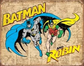 Batman & Robin Weathered Tin Sign