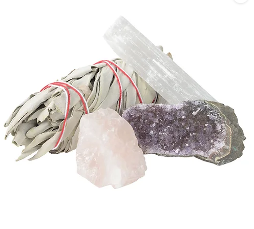 Wolf Spirit Sage - Love and Happiness Crystal Smudge Kit