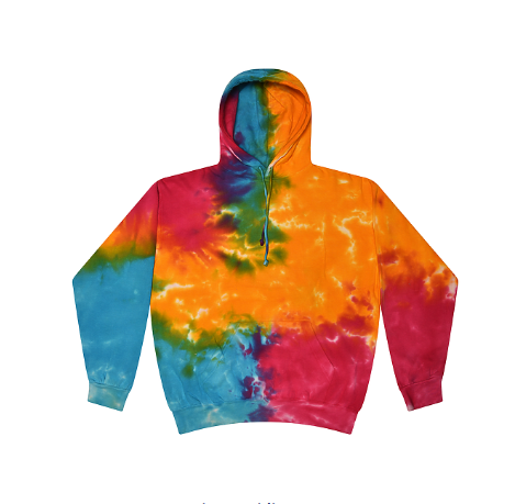 Tie Dye Pullover Hoodie- Multi Rainbow