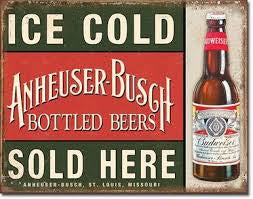 Anheuser Busch Ice Cold Tin Sign