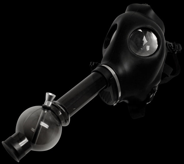 Black Gas Mask w/Acrylic Water Pipe