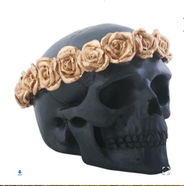 Pacific - Flower Crowned Skull Statue Y8676