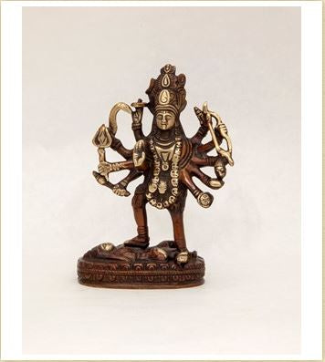 India Arts - Brass Standing Kali w/10 Arms Statue