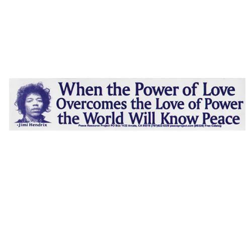 Jimi Hendrix Power-Of-Love Bumper Sticker