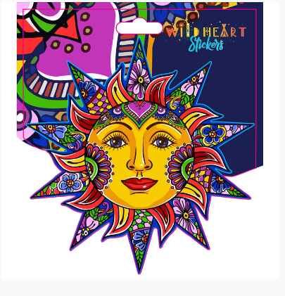 Wild Heart Stickers - Colorful Sun Window Sticker
