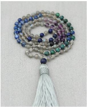 Culture Spot - Gemstone Mala w/Labradorite Kyanite Azurite Lapis & Fluorite