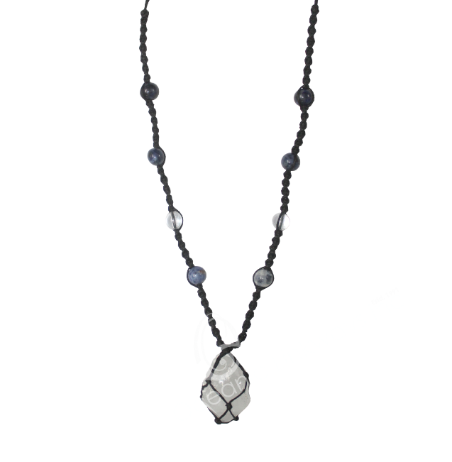 Oceanic - Crystal Quartz Point w/Beaded Cord Necklace