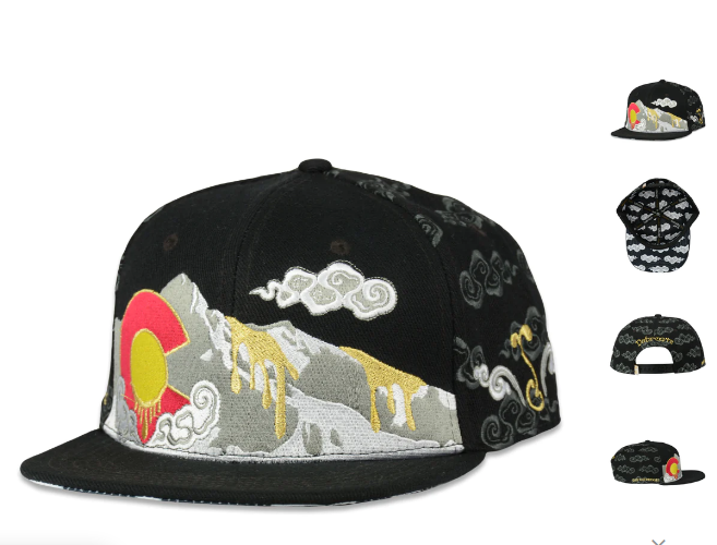 Dabroots Clouds Allover Black Snapback Hat