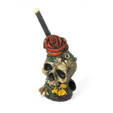 Handcrafted Resin Pipe - Flower Skull
