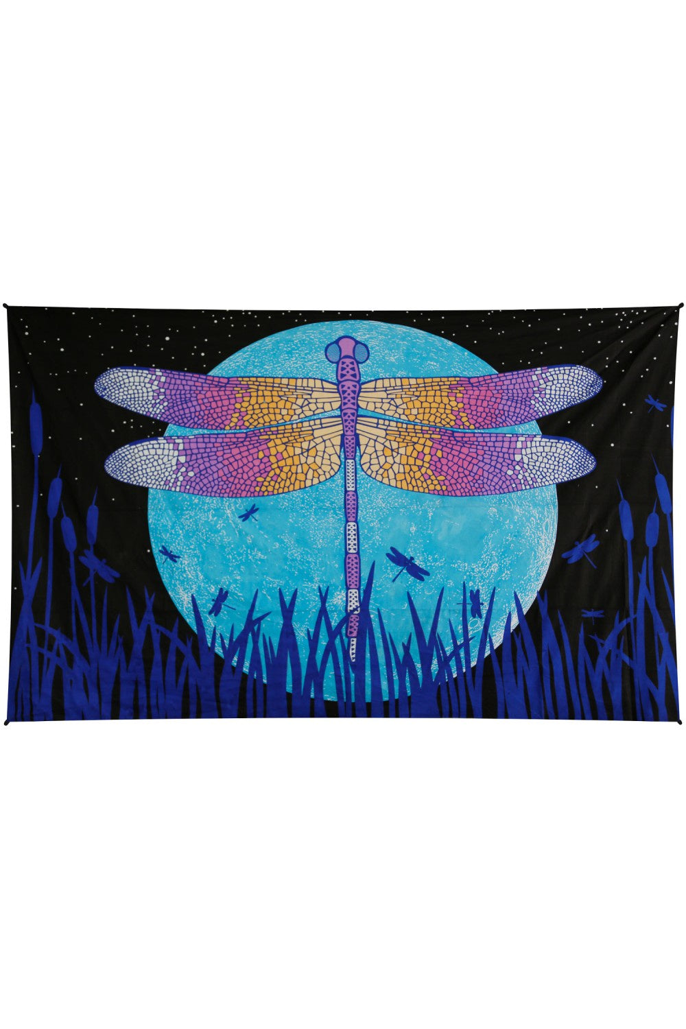 3D Glow in The Dark Dragonfly Moon Mini Tapestry 30x45