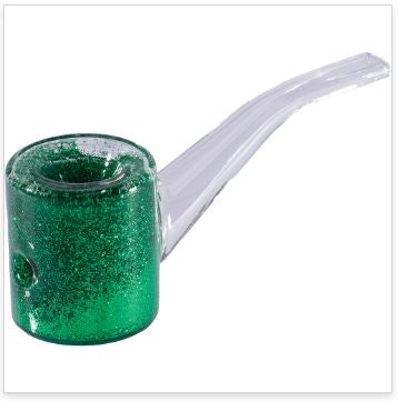 5" Liquid Glitter Glass Sherlock Hand Pipe