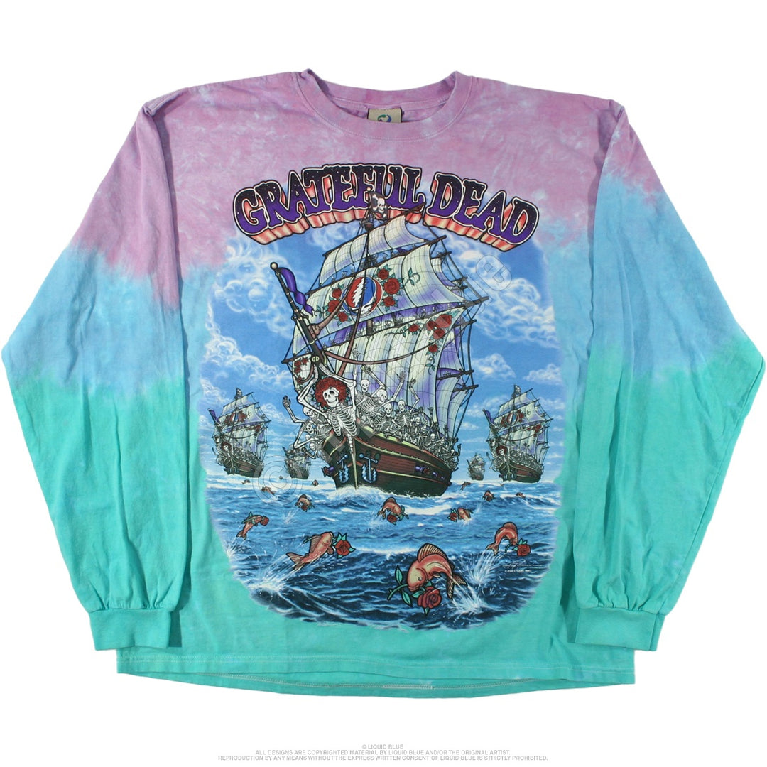 Liquid Blue - Grateful Dead "Ship of Fools" Tie Dye L-Sleeve Shirt