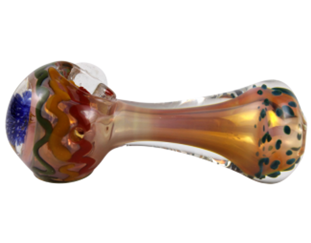 4.5" Gold Fumed Heavy Flower Glass Pipe