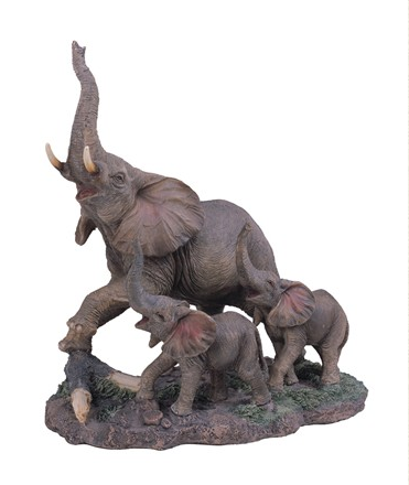 GCS - Elephant Family Statue