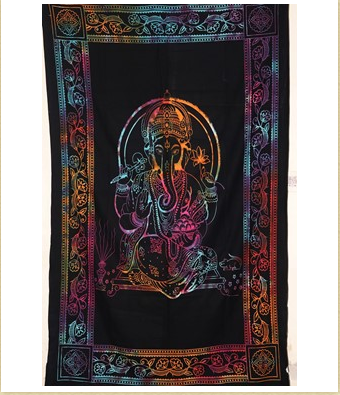 India Arts - Tie Dye Ganesh Tapestry 54x84"